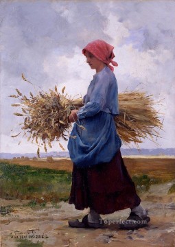 ジュリアン・デュプレ Painting - 畑から帰って2 農場生活 リアリズム ジュリアン・デュプレ